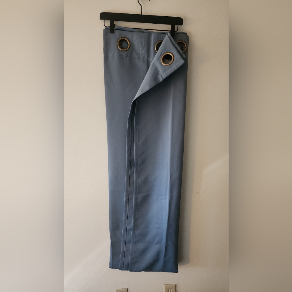 Pair Of Blue Curtain Panels 8ft